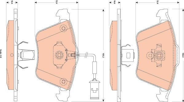 TRW GDB1832 - Kit pastiglie freno, Freno a disco autozon.pro