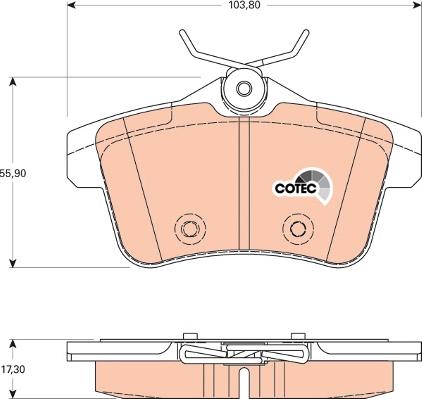 TRW GDB1828 - Kit pastiglie freno, Freno a disco autozon.pro