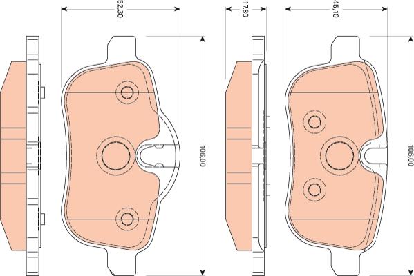 TRW GDB1827 - Kit pastiglie freno, Freno a disco autozon.pro