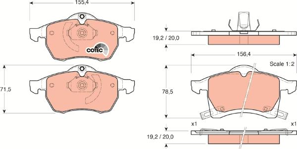 TRW GDB1350 - Kit pastiglie freno, Freno a disco autozon.pro