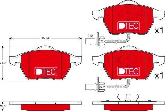 TRW GDB1307DTE - Kit pastiglie freno, Freno a disco autozon.pro