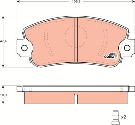 TRW GDB1297 - Kit pastiglie freno, Freno a disco autozon.pro