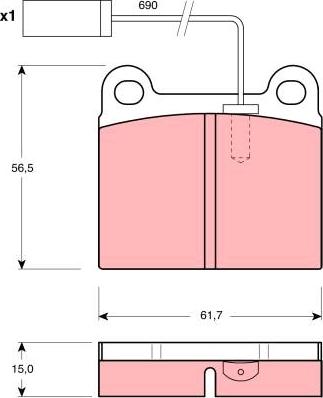 TRW GDB1252 - Kit pastiglie freno, Freno a disco autozon.pro