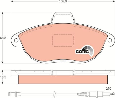 TRW GDB1216 - Kit pastiglie freno, Freno a disco autozon.pro