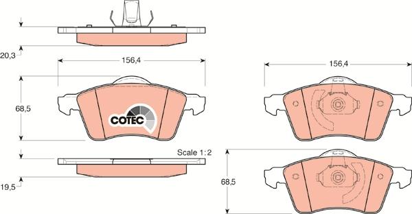 TRW GDB1282 - Kit pastiglie freno, Freno a disco autozon.pro