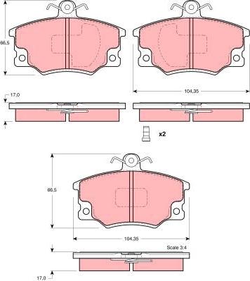 TRW GDB1223 - Kit pastiglie freno, Freno a disco autozon.pro