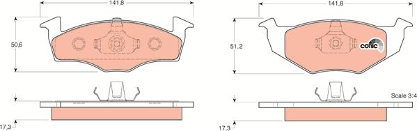 TRW GDB1274 - Kit pastiglie freno, Freno a disco autozon.pro