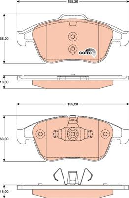 TRW GDB1790 - Kit pastiglie freno, Freno a disco autozon.pro