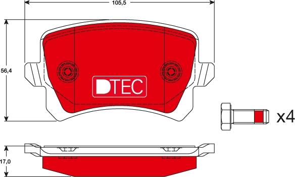 TRW GDB1763DTE - Kit pastiglie freno, Freno a disco autozon.pro