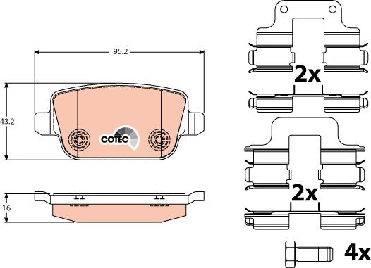 TRW GDB1709 - Kit pastiglie freno, Freno a disco autozon.pro