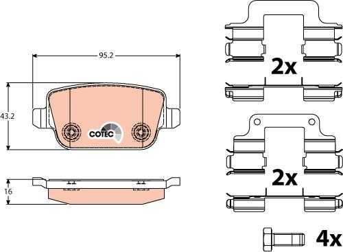 TRW GDB1708 - Kit pastiglie freno, Freno a disco autozon.pro