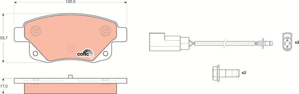 TRW GDB1725 - Kit pastiglie freno, Freno a disco autozon.pro