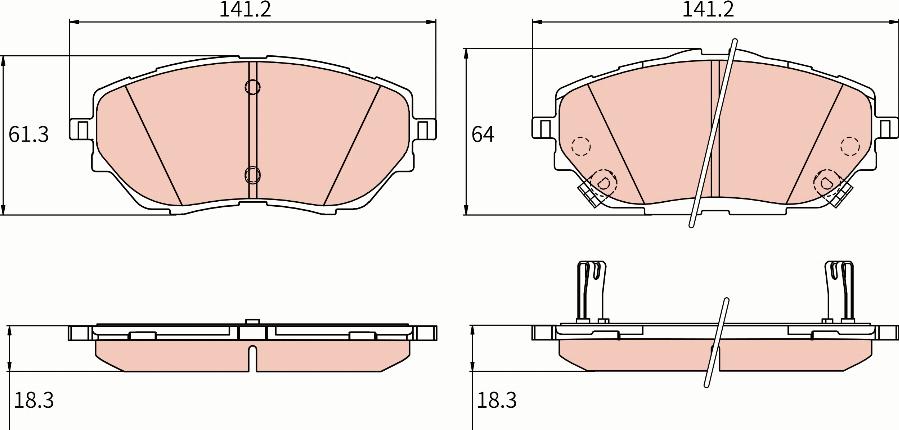 TRW GDB8964DT - Kit pastiglie freno, Freno a disco autozon.pro