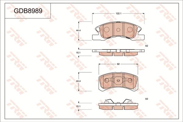 TRW GDB8989 - Kit pastiglie freno, Freno a disco autozon.pro