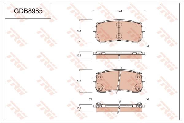 TRW GDB8985 - Kit pastiglie freno, Freno a disco autozon.pro