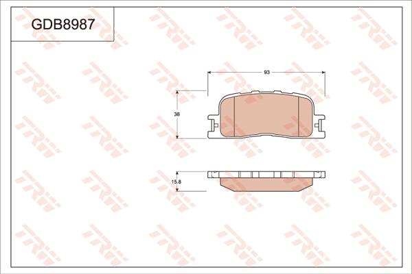 TRW GDB8987 - Kit pastiglie freno, Freno a disco autozon.pro