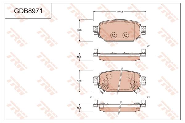 TRW GDB8971 - Kit pastiglie freno, Freno a disco autozon.pro