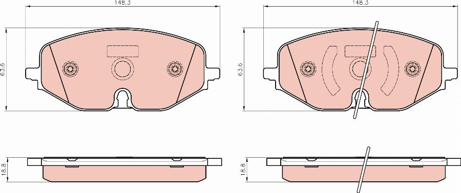 TRW GDB8431 - Kit pastiglie freno, Freno a disco autozon.pro