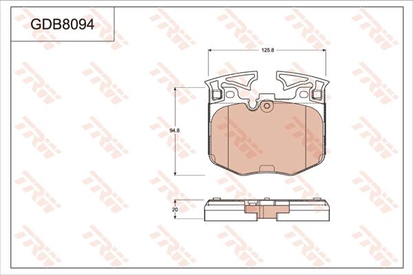 TRW GDB8094 - Kit pastiglie freno, Freno a disco autozon.pro