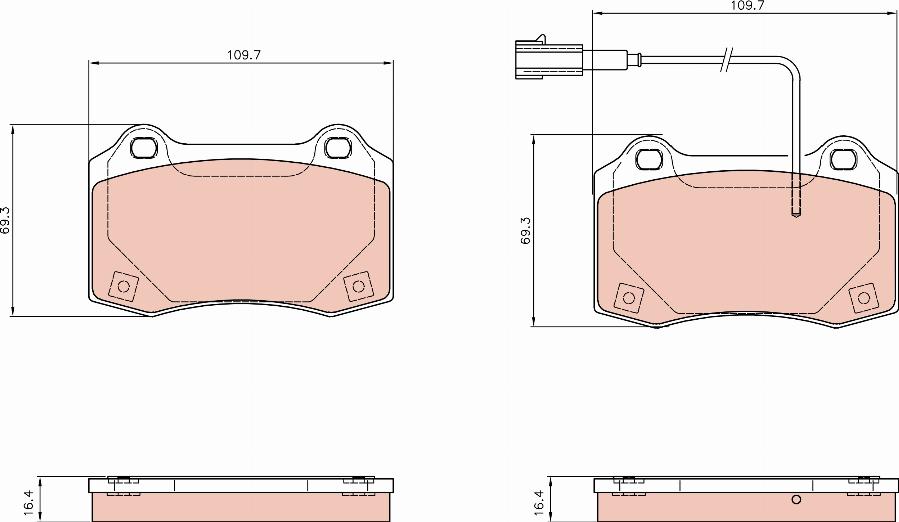 TRW GDB8095 - Kit pastiglie freno, Freno a disco autozon.pro