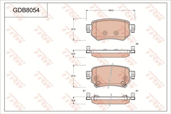 TRW GDB8054AT - Kit pastiglie freno, Freno a disco autozon.pro