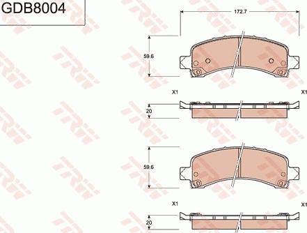 TRW GDB8004 - Kit pastiglie freno, Freno a disco autozon.pro