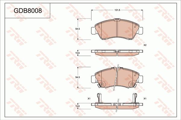 TRW GDB8008 - Kit pastiglie freno, Freno a disco autozon.pro