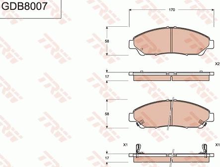 TRW GDB8007 - Kit pastiglie freno, Freno a disco autozon.pro