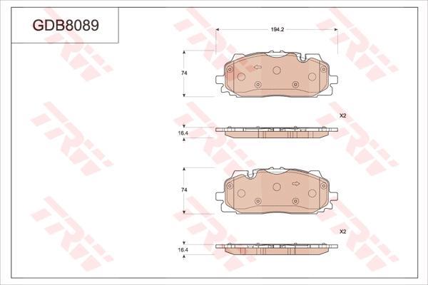 TRW GDB8089 - Kit pastiglie freno, Freno a disco autozon.pro