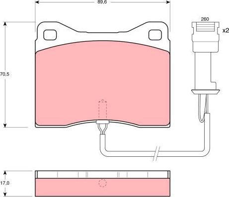 TRW GDB802 - Kit pastiglie freno, Freno a disco autozon.pro