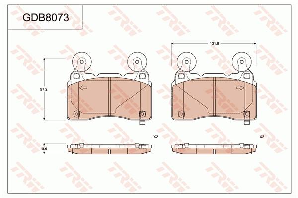 TRW GDB8073 - Kit pastiglie freno, Freno a disco autozon.pro