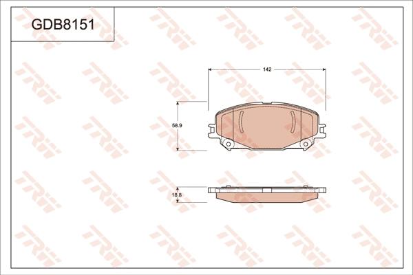 TRW GDB8151 - Kit pastiglie freno, Freno a disco autozon.pro