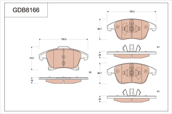 TRW GDB8166 - Kit pastiglie freno, Freno a disco autozon.pro