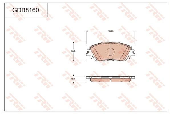 TRW GDB8160 - Kit pastiglie freno, Freno a disco autozon.pro