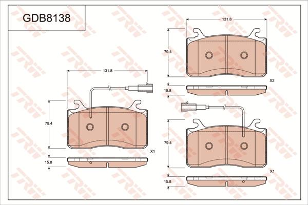 TRW GDB8138 - Kit pastiglie freno, Freno a disco autozon.pro