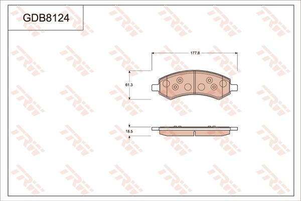 TRW GDB8124 - Kit pastiglie freno, Freno a disco autozon.pro