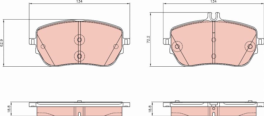 TRW GDB8313 - Kit pastiglie freno, Freno a disco autozon.pro