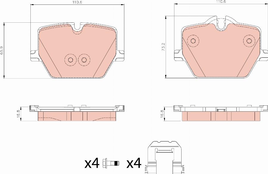 TRW GDB8389 - Kit pastiglie freno, Freno a disco autozon.pro