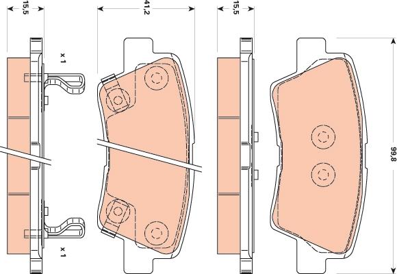 TRW GDB3495 - Kit pastiglie freno, Freno a disco autozon.pro