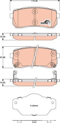 TRW GDB3449 - Kit pastiglie freno, Freno a disco autozon.pro