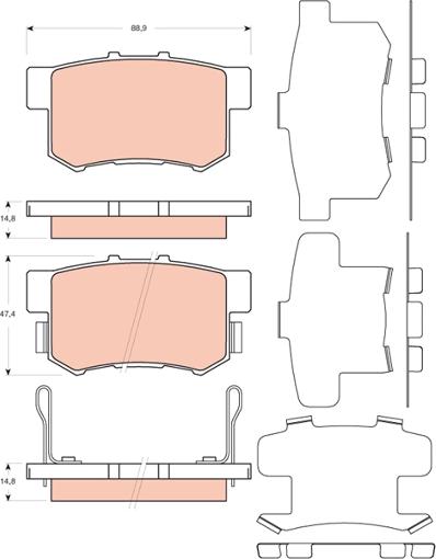 TRW GDB3447 - Kit pastiglie freno, Freno a disco autozon.pro