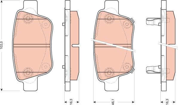 TRW GDB3456 - Kit pastiglie freno, Freno a disco autozon.pro