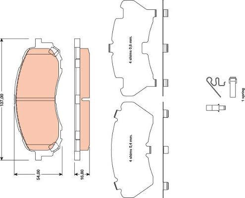 TRW GDB3469 - Kit pastiglie freno, Freno a disco autozon.pro