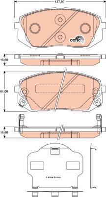 TRW GDB3461 - Kit pastiglie freno, Freno a disco autozon.pro