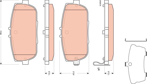 TRW GDB3402 - Kit pastiglie freno, Freno a disco autozon.pro