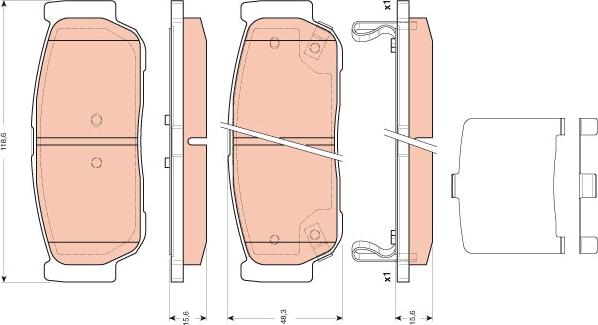 TRW GDB3417 - Kit pastiglie freno, Freno a disco autozon.pro