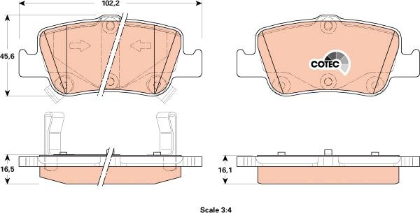 TRW GDB3480 - Kit pastiglie freno, Freno a disco autozon.pro