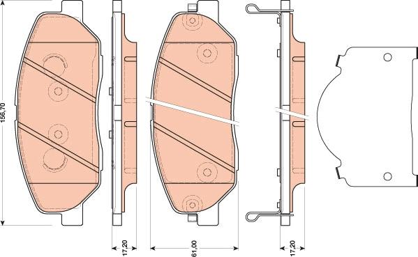 TRW GDB3483 - Kit pastiglie freno, Freno a disco autozon.pro