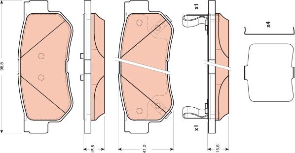 TRW GDB3432 - Kit pastiglie freno, Freno a disco autozon.pro