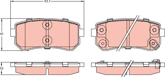 TRW GDB3421 - Kit pastiglie freno, Freno a disco autozon.pro